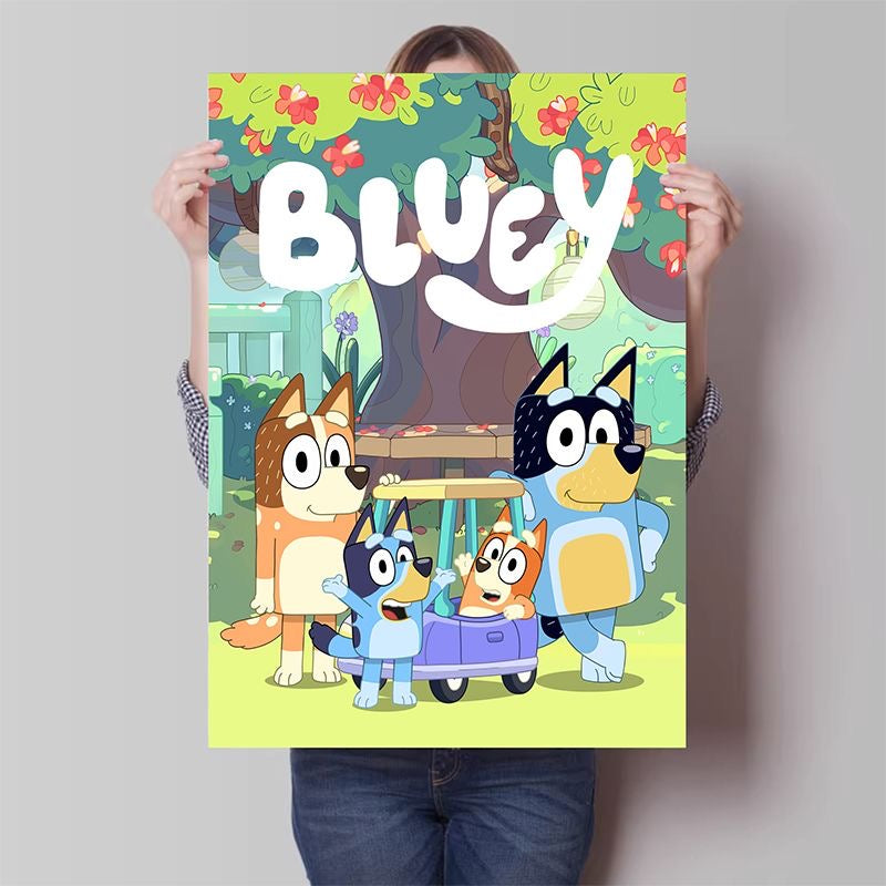 Bluey (Poster with painted core)